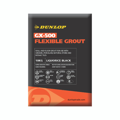 Further photograph of Dunlop GX-500 Flexible Grout Liquorice Black 10kg