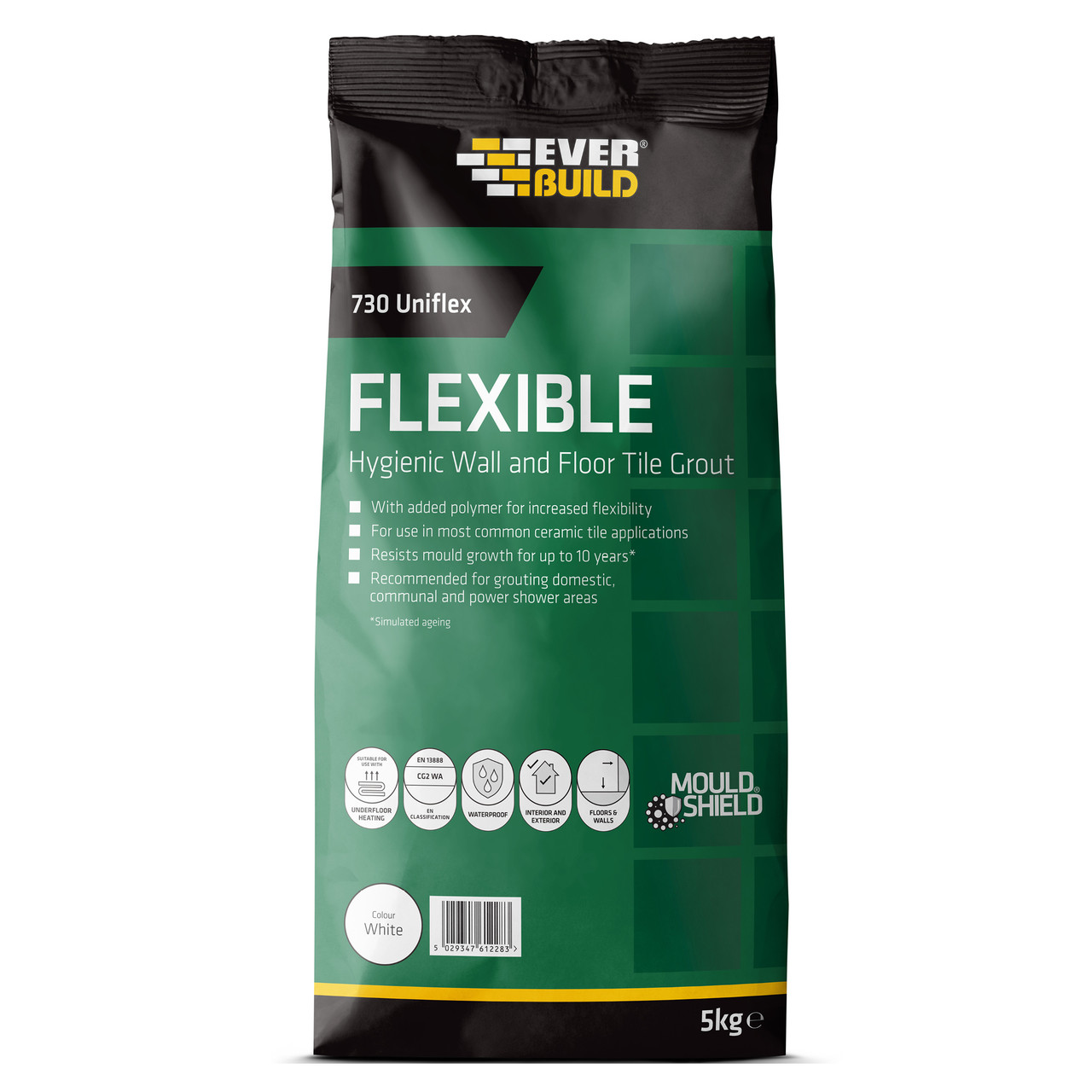 Photograph of Everbuild 730 Universal Flexible Grout White 5kg