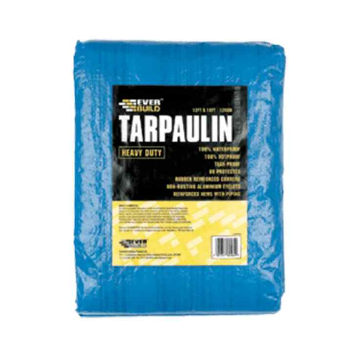 Photograph of Everbuild Tarpaulin, Heavy Duty Polyethylene, Blue, 10 x 410 x 530 mm, 1067 gsm