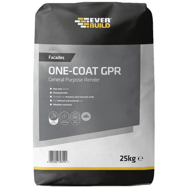 Everbuild One Coat General Purpose Render, Grey, 25kg product image