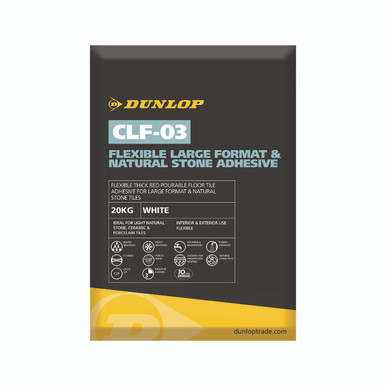 Dunlop CLF-03 Large Format & Natural Stone Adhesive White 20kg