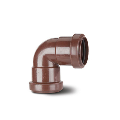 Polypipe Push Fit Waste 32mm Brown Knuckle Elbow 90Deg product image