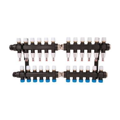 Further photograph of Polyplumb UFCH 12 Port Plastic Manifold