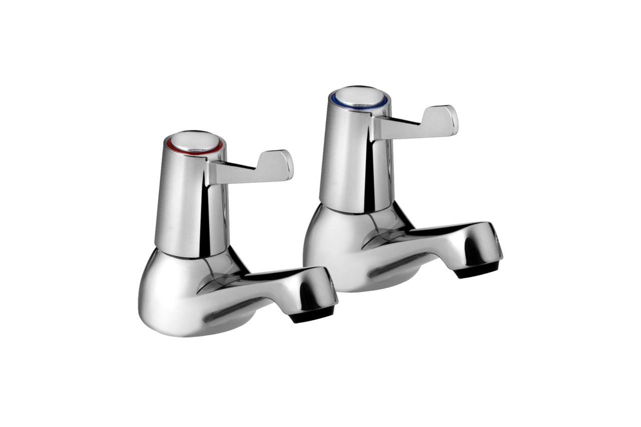 Photograph of Bristan Lever Basin Taps with Ceramic Disc Valves Chrome