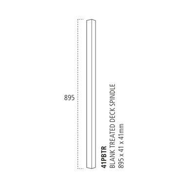 Further photograph of Cheshire Mouldings Decking Spindle Plain Blank Treated 41mm X 900mm