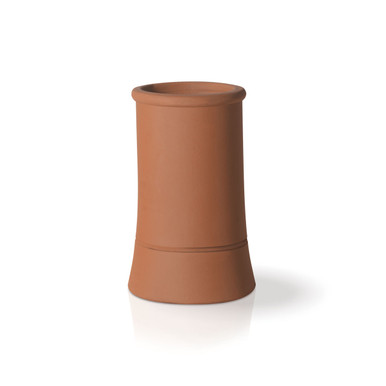 Further photograph of Forterra Red Bank Plain Roll Top Chimney Pot 300mm