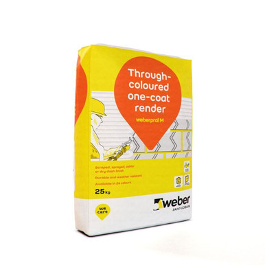 Further photograph of Weber Pral m monocouche Render, White, 25kg