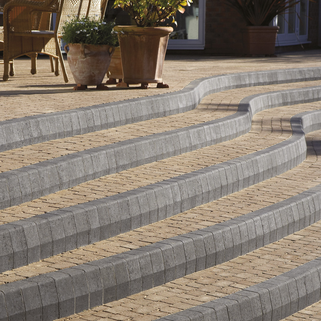 Photograph of Plasmor Plaskerb Charcoal Concrete Block Paving Large