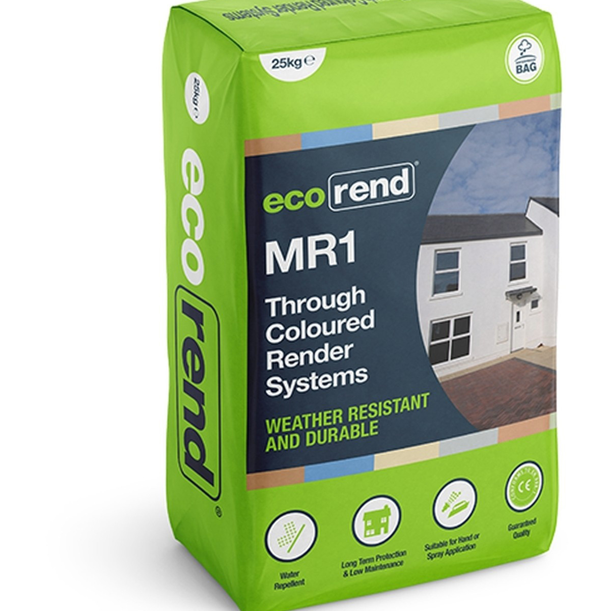 Photograph of Ecorend MR1 Monocouche Render One-Coat, Marble White 25kg