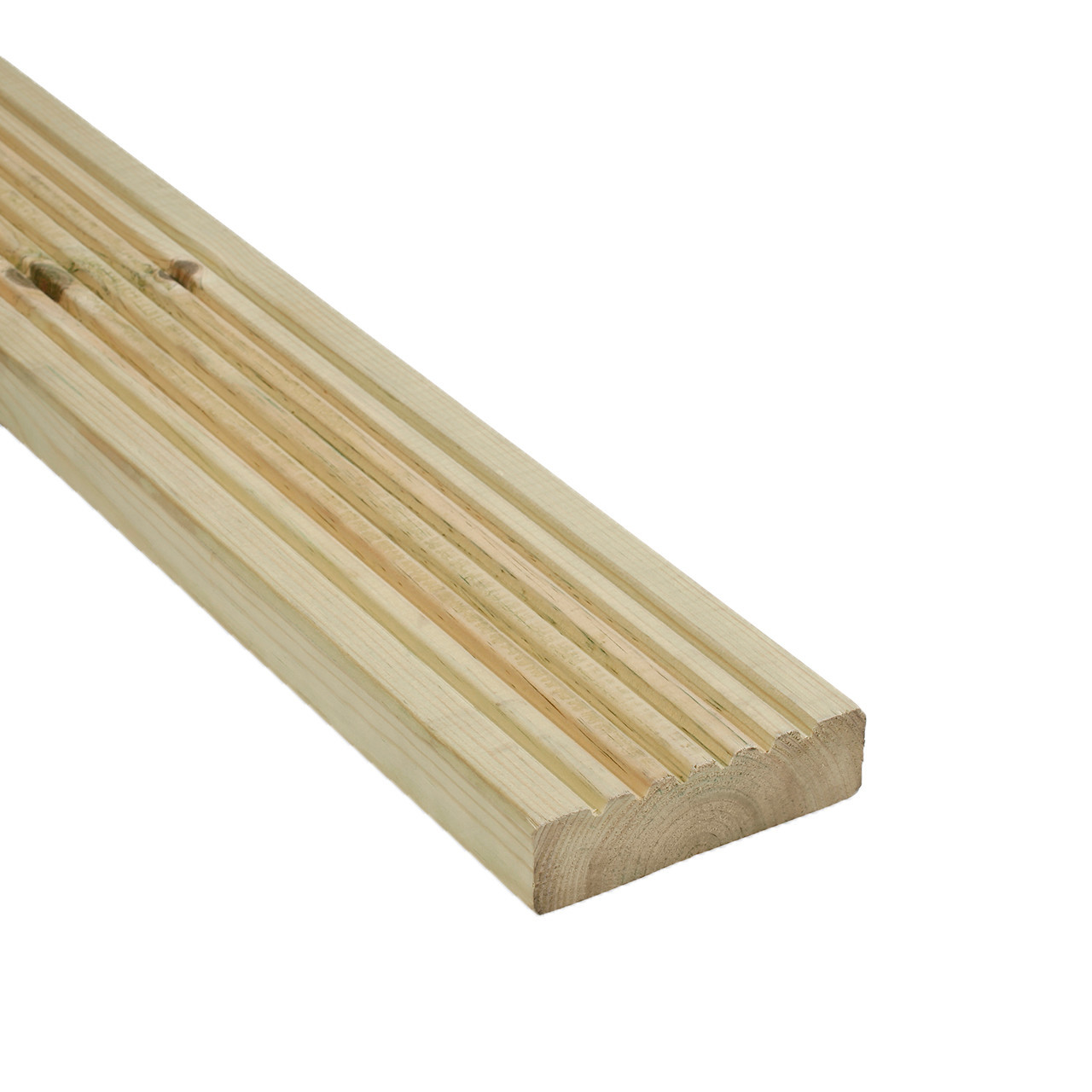 Photograph of 32mm x 125mm (FIN 27mm X 120mm) Reversible Timber Decking Treated FSC