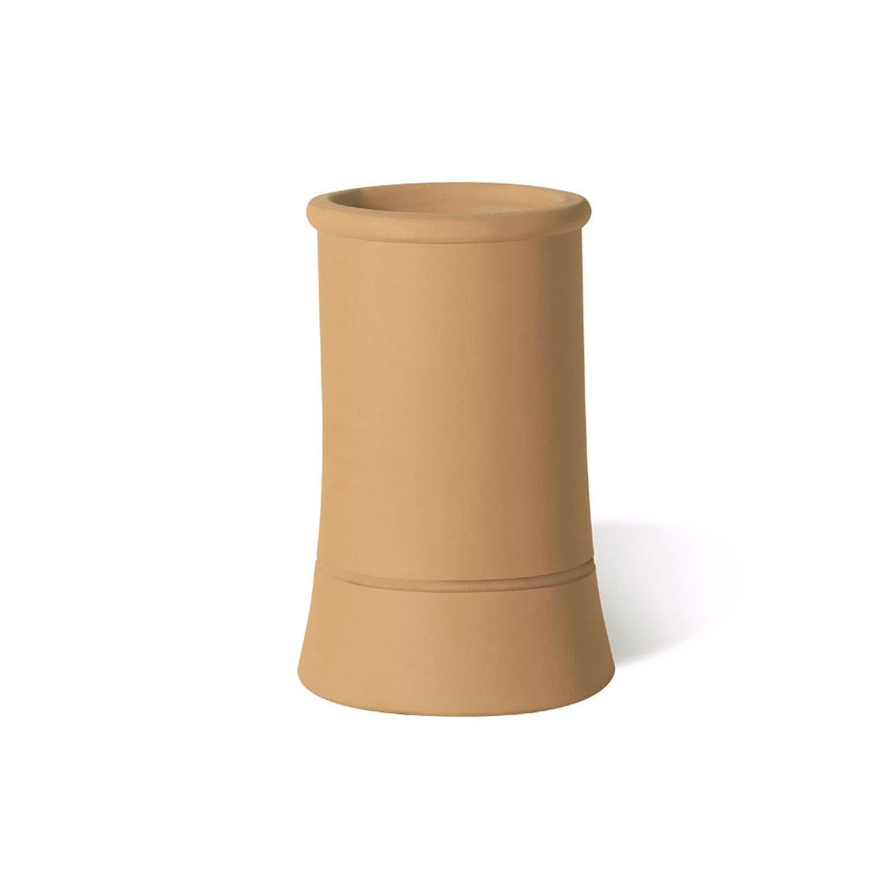 Photograph of Terracotta Chimney Pot Plain Roll Top Buff 300mm