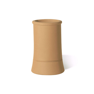 Terracotta Chimney Pot Plain Roll Top Buff 300mm