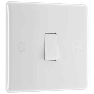 BG Electrical 2 Way Light Switch 812-01, 20A, 30 Year Warranty, 250V, White, 86x86mm