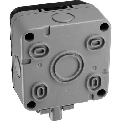 Further photograph of BG Electrical Weatherproof 13A 2 Gang Switched Socket Grey