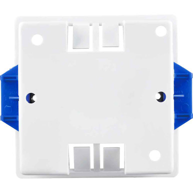 Further photograph of Luceco BG Dry Lining Electrical Surface Box, PVC, 1 Gang, White, 82x82x36mm