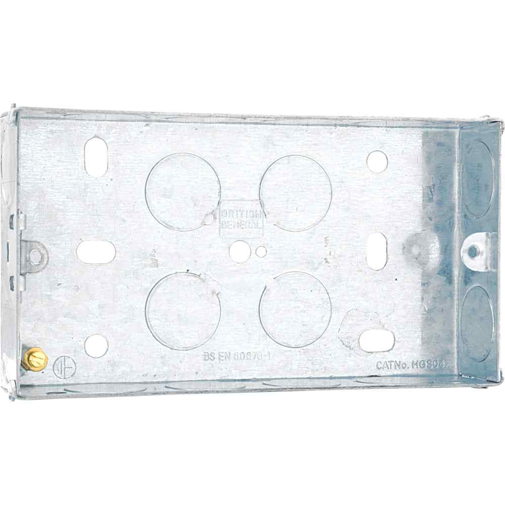 Photograph of Electrical Metal 2 Gang Back Box 25mm HGS04-01