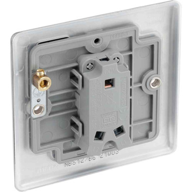 Further photograph of BG Electrical Nexus Metal Light Switch, Brush Steel, 1 Gang 2 Way, 20A 16AX