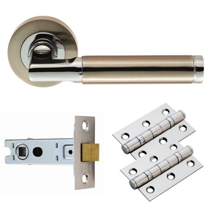 Photograph of Carlisle Brass Belas Latch Pack - Satin Nickel/Polished Chrome