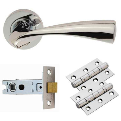 Further photograph of Sintra Latch Pack Satin Nickel