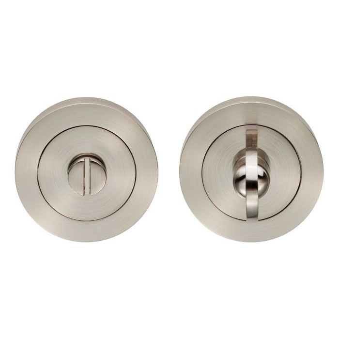 Photograph of Sterling Solid Brass Thumbturn & Release, Satin Nickel, 10 Year Warranty, 50mm x 40mm