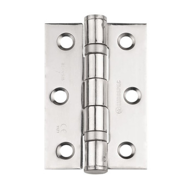 Further photograph of Ball Bearing Door Hinge in Polished Stainless Steel, Fire Rated