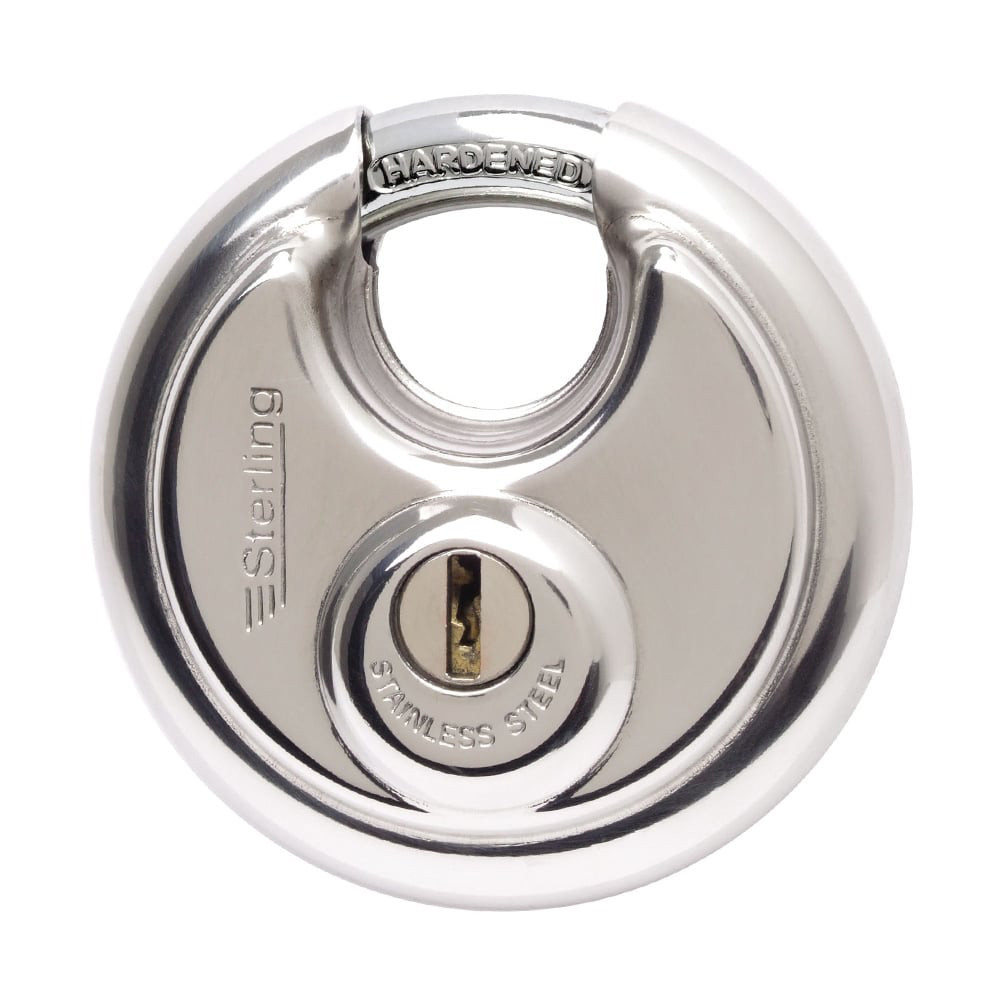 Photograph of Sterling Stainless Steel Padlock, Closed Shackle, 10 Year Warranty, 70mm