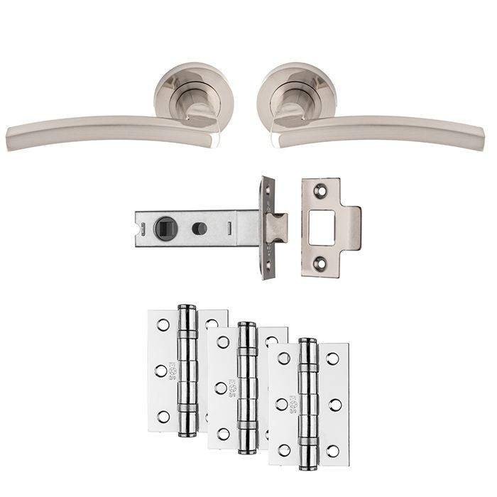 Photograph of Carlisle Brass Tavira Latch Pack Ultimate Door Pack - Satin Nickel