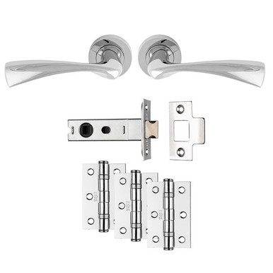 Further photograph of Carlisle Brass Sintra Latch Pack Ultimate Door Pack - Chrome Plated