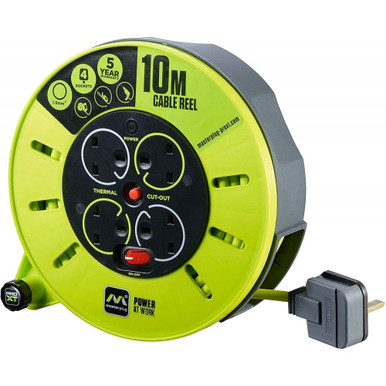 Luceco Cable Reel, 13A, 5 Year Warranty, 240V, 10m Length