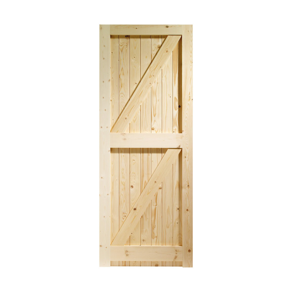 Photograph of External Pine Framed Ledged and Braced Gate 1981mm x 838mm x 44mm (6'6" x 2'9") FSC