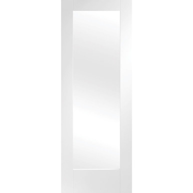 Further photograph of White Primed Pattern 10 Clear Glass Door 1981mm x 762mm x 35mm 30"