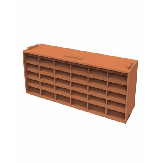 Photograph of Terracotta Airbrick Square Hole Black 215 X 65mm