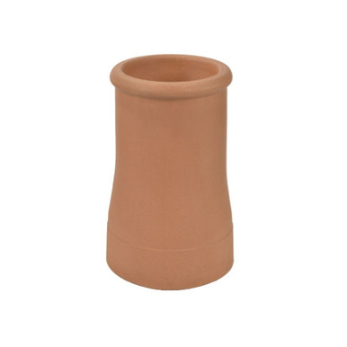 Terracotta Chimney Pot Plain Roll Top Buff 450mm