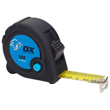 OX TOOLS CINTA MÉTRICA PROFESIONAL RESISTENTE 5M/16 ft U 8M MÉTRICA E  IMPERIAL