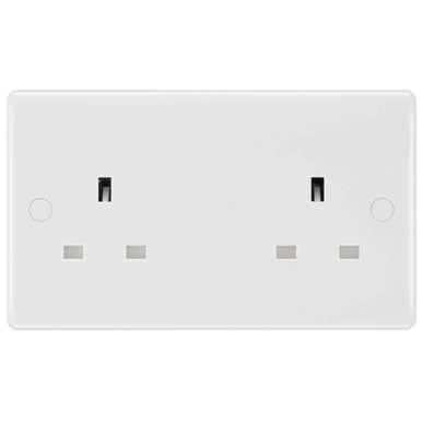 Further photograph of Nexus White 13A 2 Gang Unswitched Socket