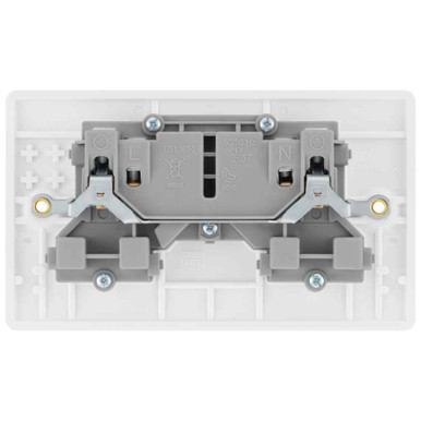 Further photograph of Nexus White 13A 2 Gang Unswitched Socket