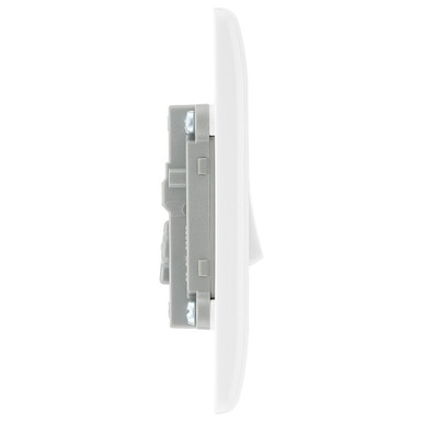 Further photograph of BG Electrical Nexus 800 Series Light Switch, 10A, Double Pole, White, 86 x 86mm