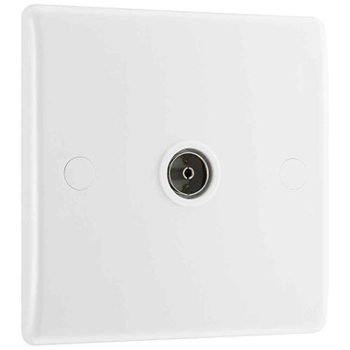 BG Electrical Nexus 800 Co-axial Socket, 1 Gang, High Grade Thermoset Urea, White, 86x86mm product image