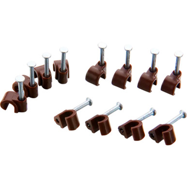 BG CCR7BR/50 Brown 7mm Round Cable Clip (Pack of 50) product image