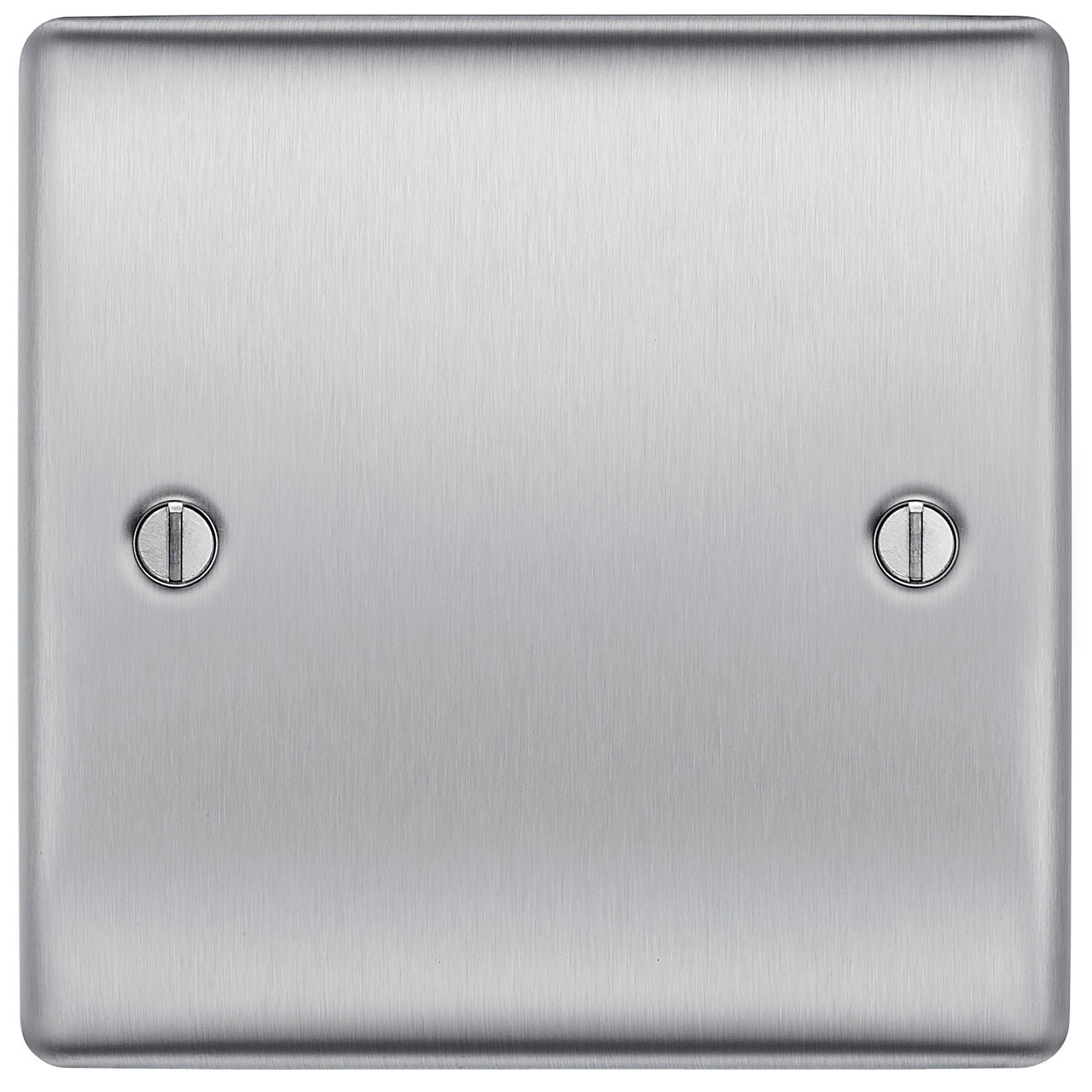 Photograph of BG Electrical Brushed Steel 1 Gang Single Blank Plate