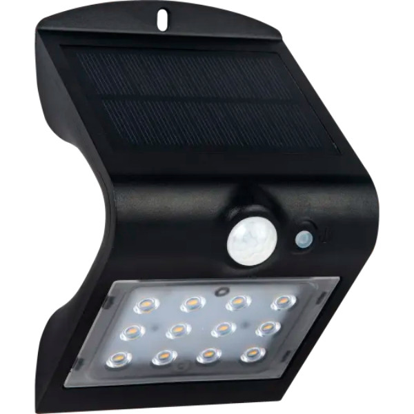 Photograph of Solar Guardian Black PIR Wall Light IP65