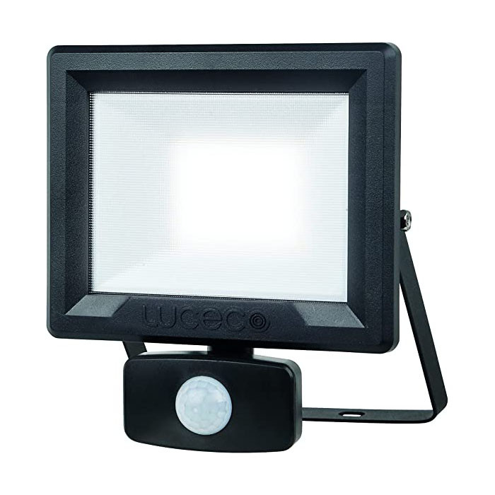 Photograph of ECO Floodlight 1P65 Black PIR 30W 4000K 300mm Cable