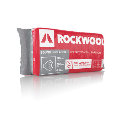 Rockwool Sound Insulation Slab 1200X600mm (Pk6) 4.32M2 100mm