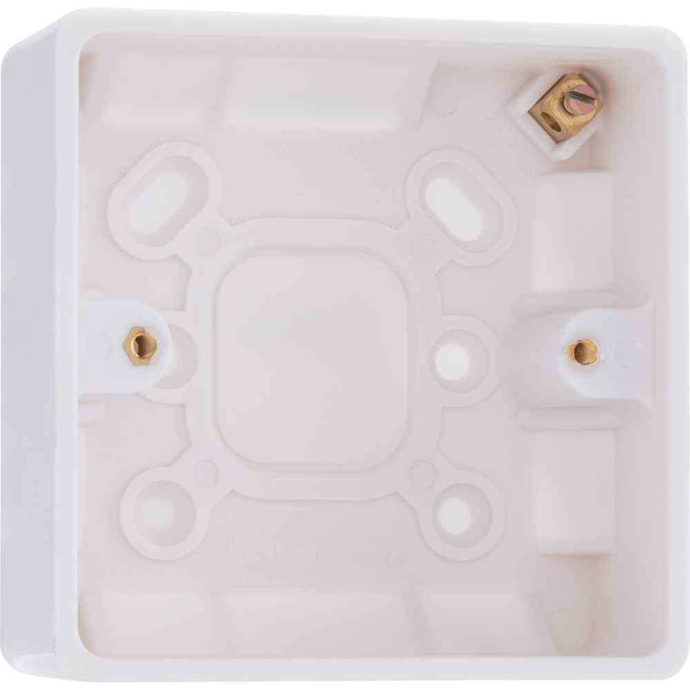 Photograph of Luceco Surface Box 800 Series, 1 Gang, Thermoset Urea, White, 32x86x86mm