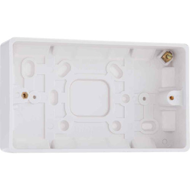 Luceco Surface Box 800 Series, 2 Gang, Thermoset Urea, White, 32mm x 146mm x 86mm