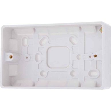 Further photograph of Luceco Surface Box 800 Series, 2 Gang, Thermoset Urea, White, 32mm x 146mm x 86mm