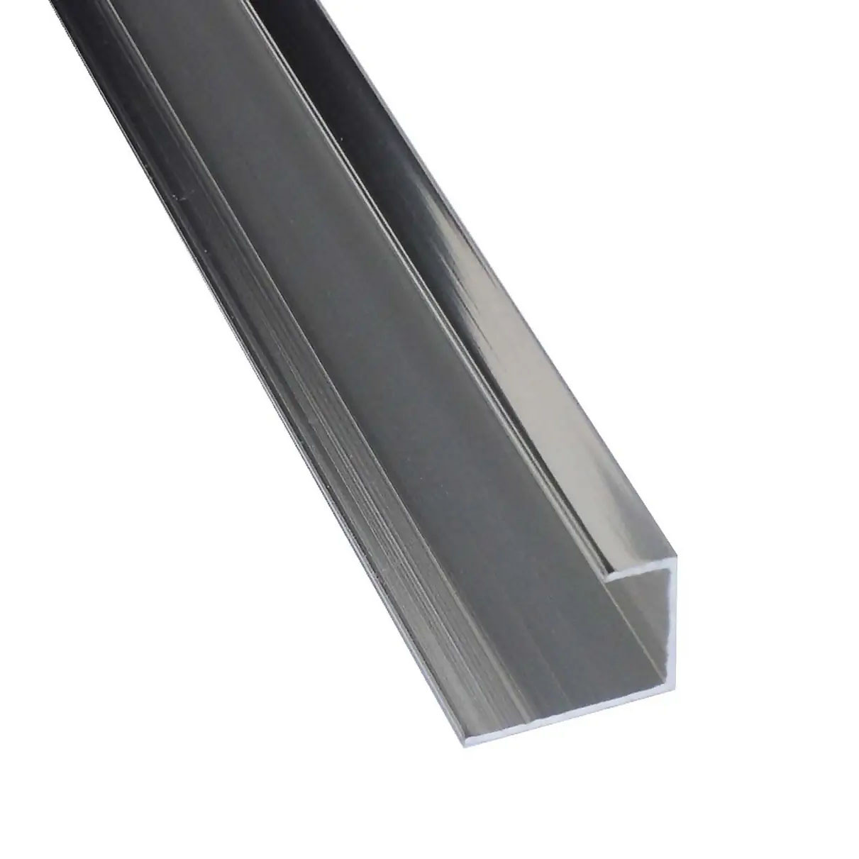 Photograph of Wetwall Shower Panel End Stop 2500mm Polished Silver