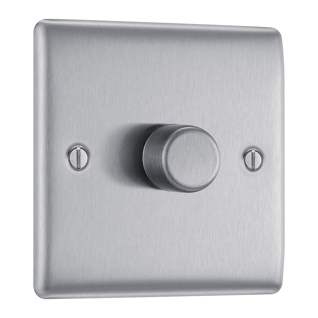 Photograph of Brushed Steel 1Gang 2Way Dimmer Switch NBS81P-01