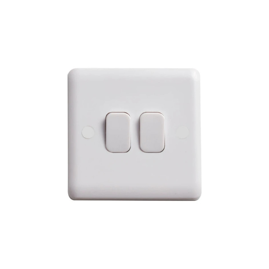 Photograph of Vimark Curve Vc1204 10A 2Gang 2Way Switch White