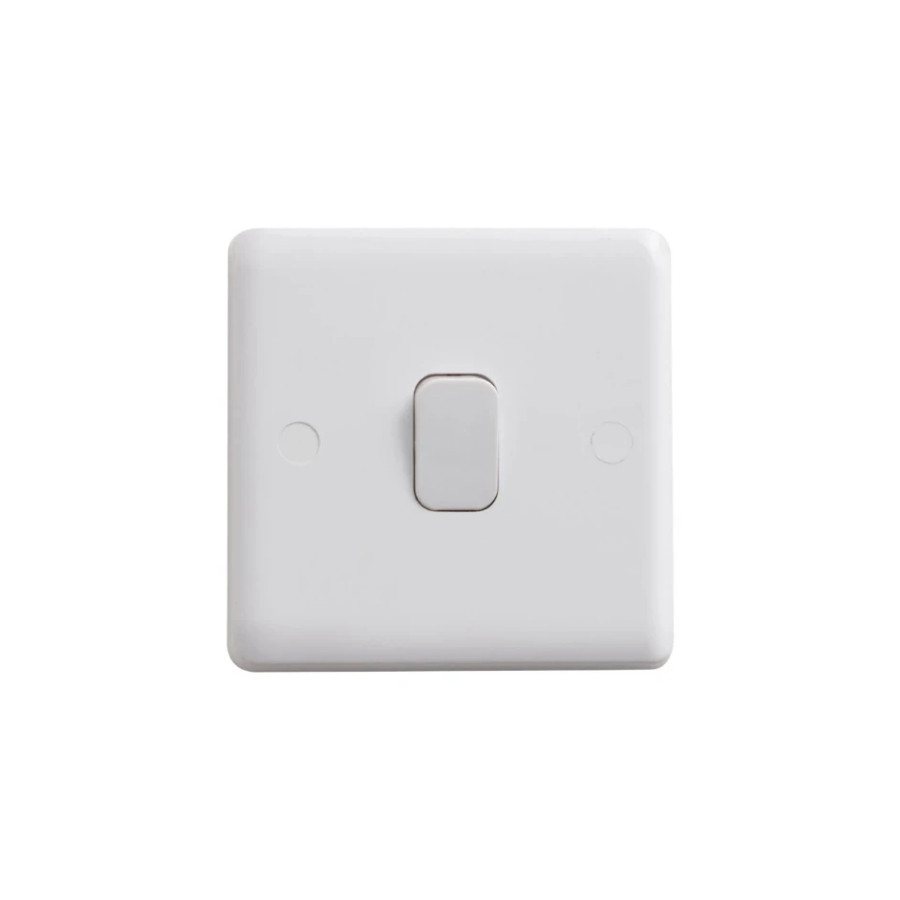 Photograph of Deta Electrical Vimark Curve DP Switch, 20A Double Pole, White, 88 x 88 mm